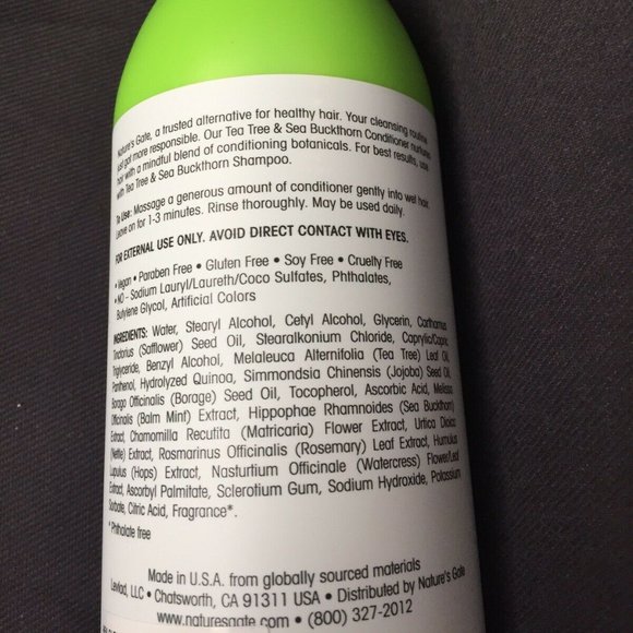 Nature's Gate Oily Hair Conditioner 18oz Bottle Tea Tree Buckthorn - Picture 3 of 3